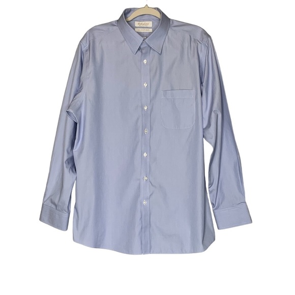 Roundtree & Yorke Other - Roundtree & Yorke Gold Label Slim Fit blue‎ button down dress shirt Size 17.5 34